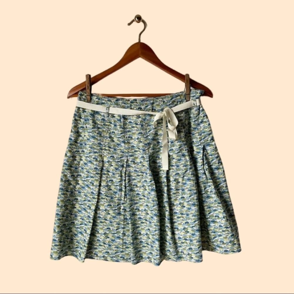 J. Crew Pleated Taxicab Print Skirt Size 6